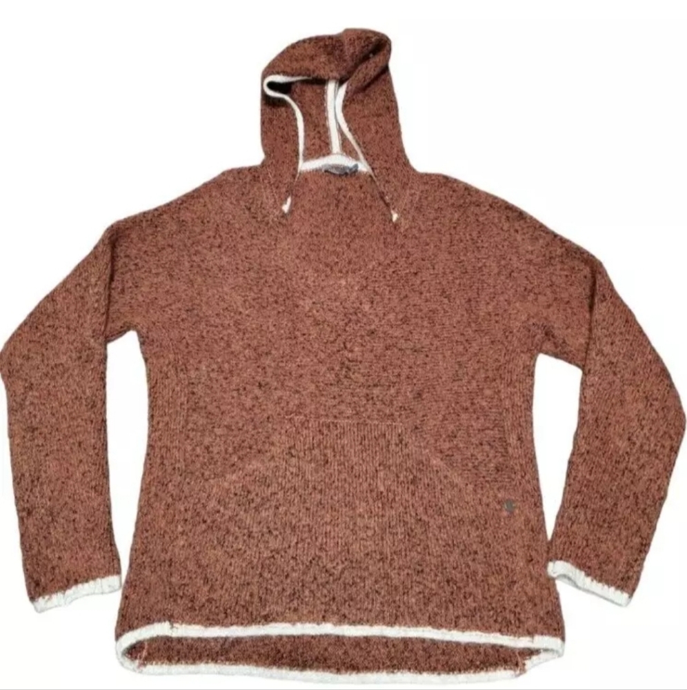 PrAna Women Chai Brown Sweater Pullover Shine On Hoodie S fuzzy v neck cozy S